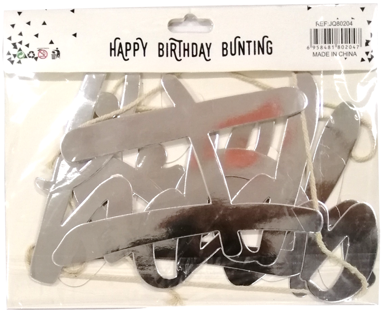 Bunting Cutout Happy Birthday Cursive