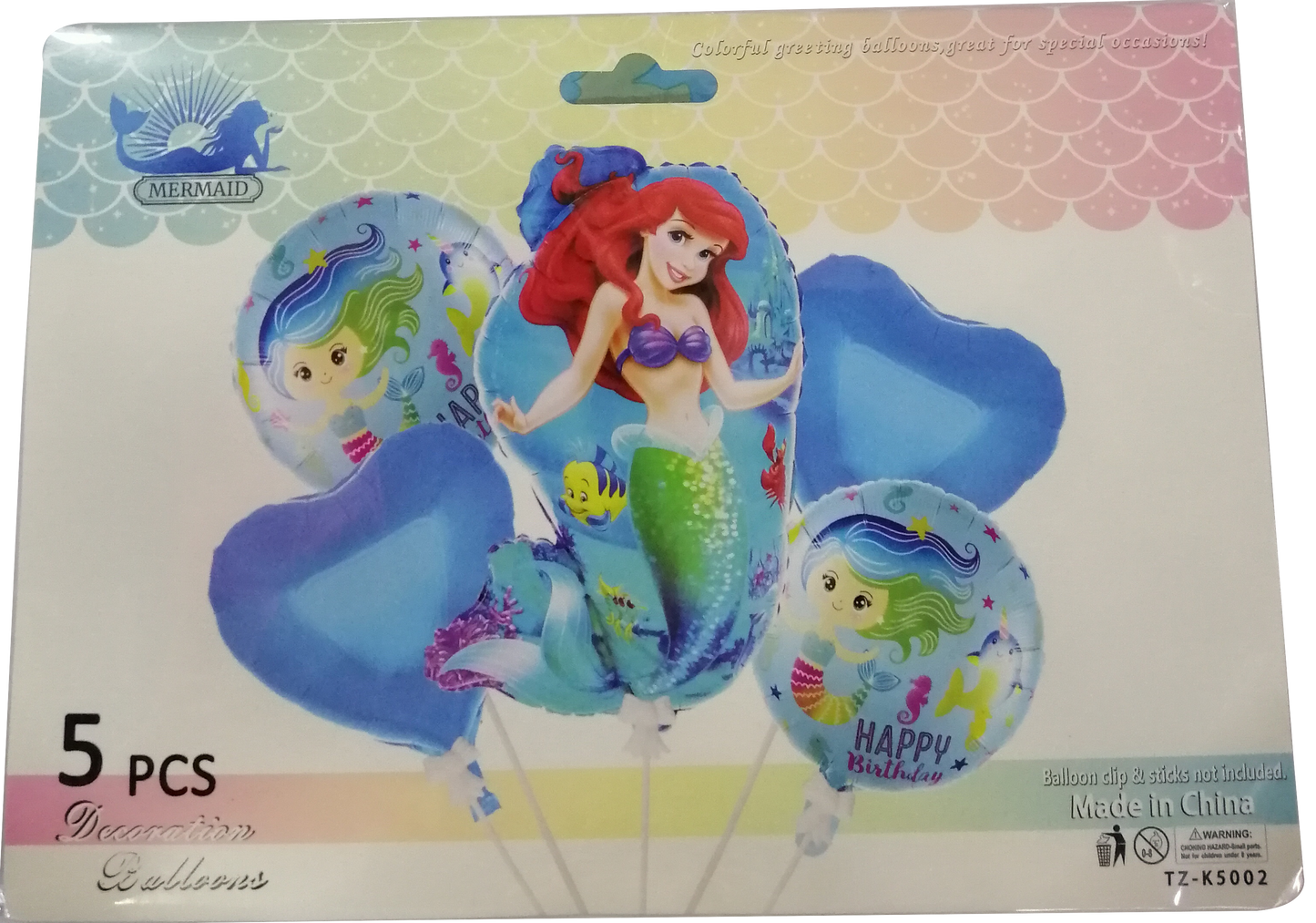 Foil Balloon Round Little Mermaid