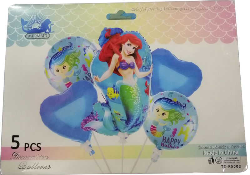 Foil Balloon Round Little Mermaid