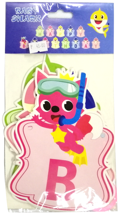 Banner Cutout Baby Shark Happy Birthday