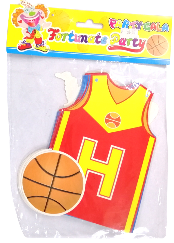 Banner Cutout Basketball Happy Birthday