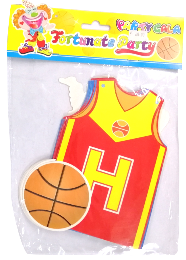 Banner Cutout Basketball Happy Birthday