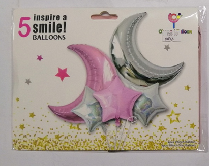 Foil Balloon Set (5in1) Moon and Star