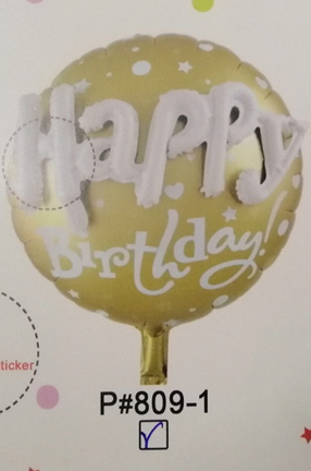 Foil Balloons Happy Birthday Round (Embossed)