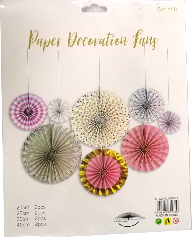 Fan Paper Decorative Assorted Design