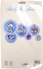 Décor Paper Fan Baby Shower Blue