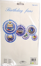 Décor Paper Fan Birthday Blue