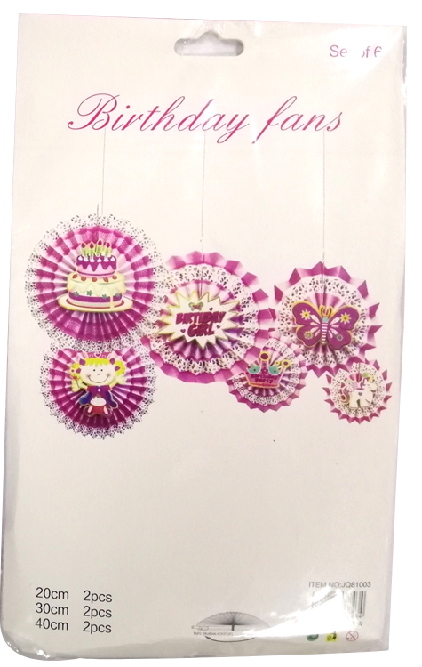 Décor Paper Fan Birthday Girl