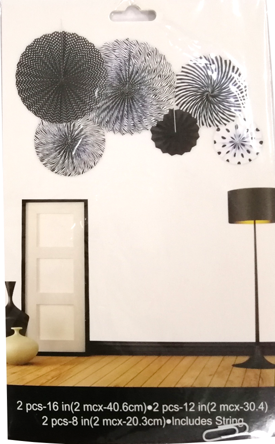 Fan Paper Decorative Black