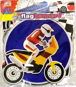 Banner Cutout Motorcycle Happy Birthday