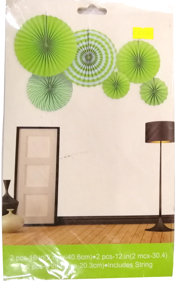 Fan Paper Decorative Green