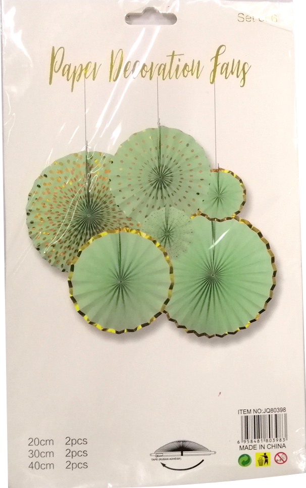 Fan Paper Decorative Green