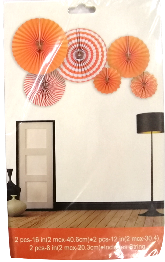 Fan Paper Decorative Orange