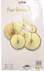 Fan Paper Decorative Pastel Yellow with Gold Lining