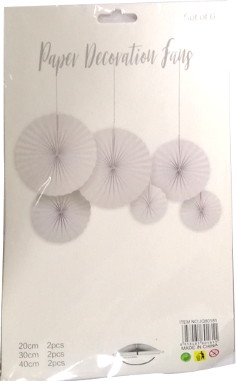 Fan Paper Decorative White