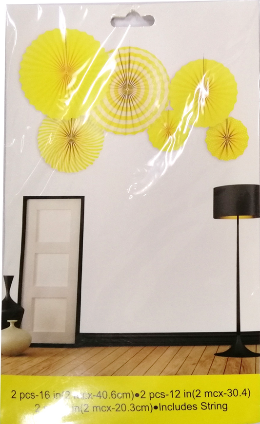 Fan Paper Decorative Yellow