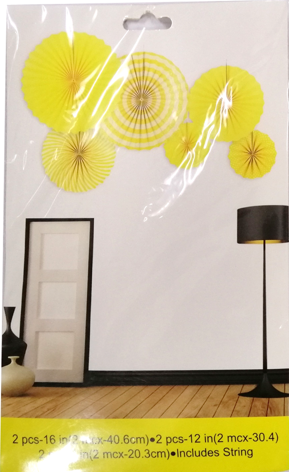 Fan Paper Decorative Yellow