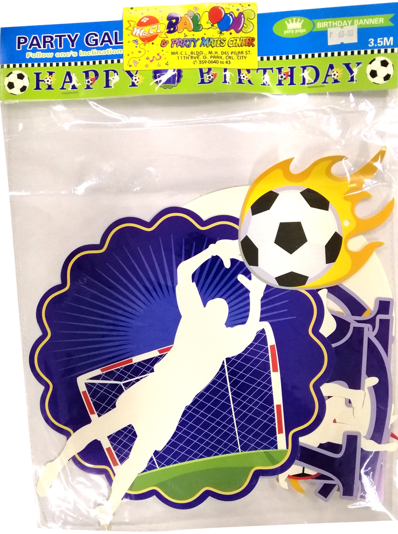 Banner Cutout Soccer Happy Birthday