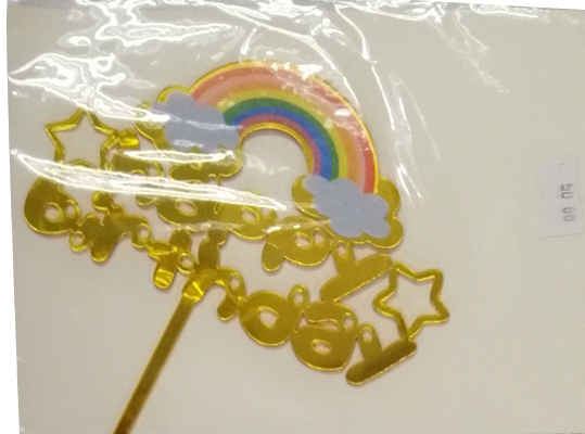 Cake Topper Acrylic Happy Birthday Rainbow