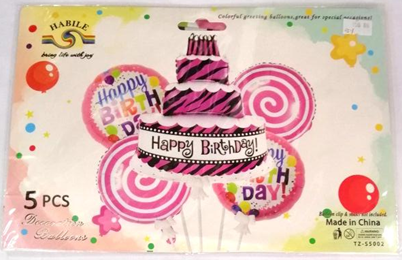 Foil Balloon Set (5in1) Happy Birthday