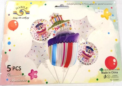 Foil Balloon Set (5in1) Happy Birthday