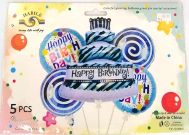 Foil Balloon Set (5in1) Happy Birthday