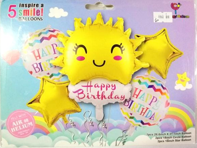 Foil Balloon Set (5in1) Happy Birthday