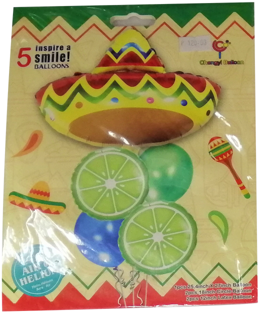 Foil Balloon Set (5in1) Mexican Hut