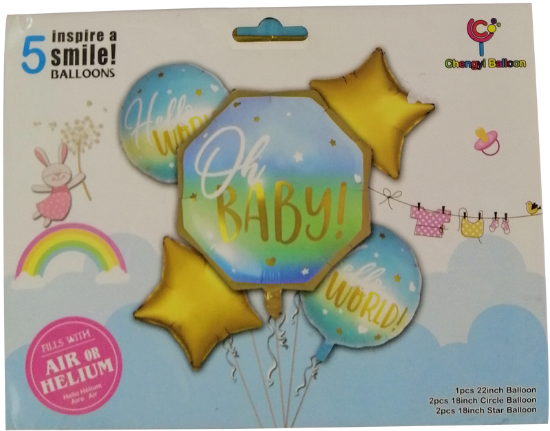 Foil Balloon Set (5in1) Baby Boy