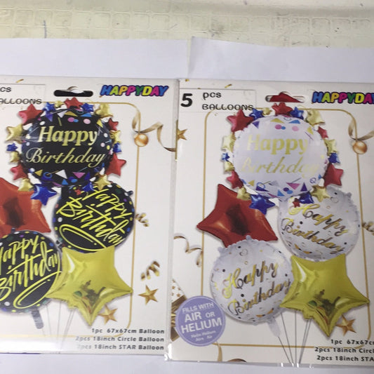 Foil Balloon Set (5in1) Happy Birthday