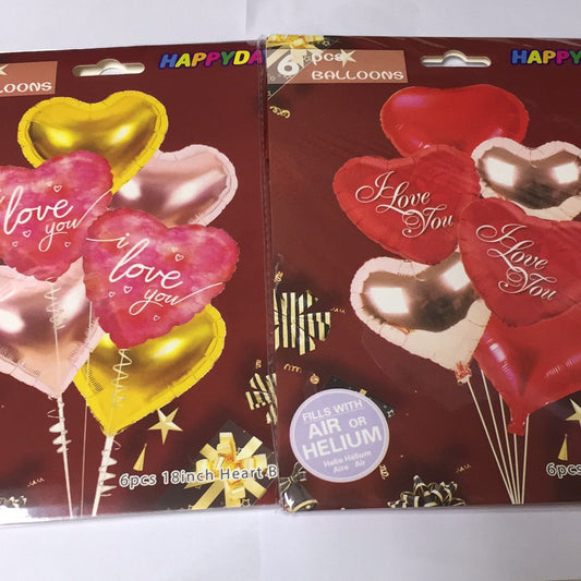 Foil Balloons  with I Love You (6in1) Heart
