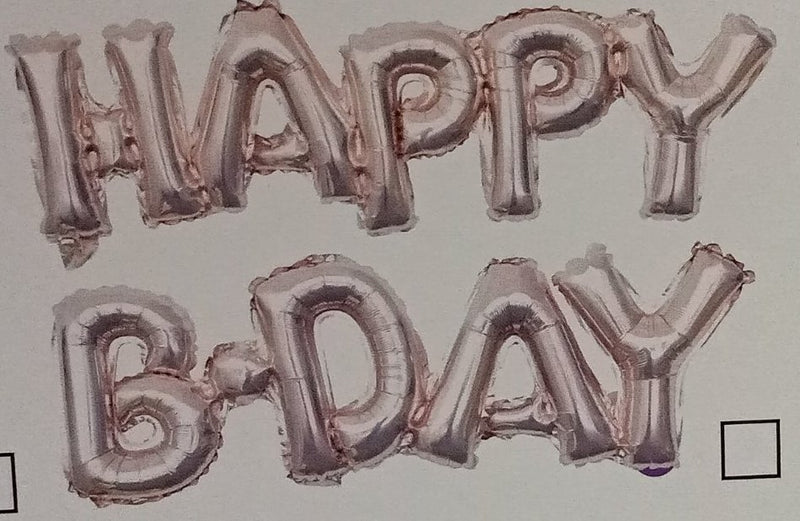 Foil Balloons Happy Birthday Block Phrase Letter Set